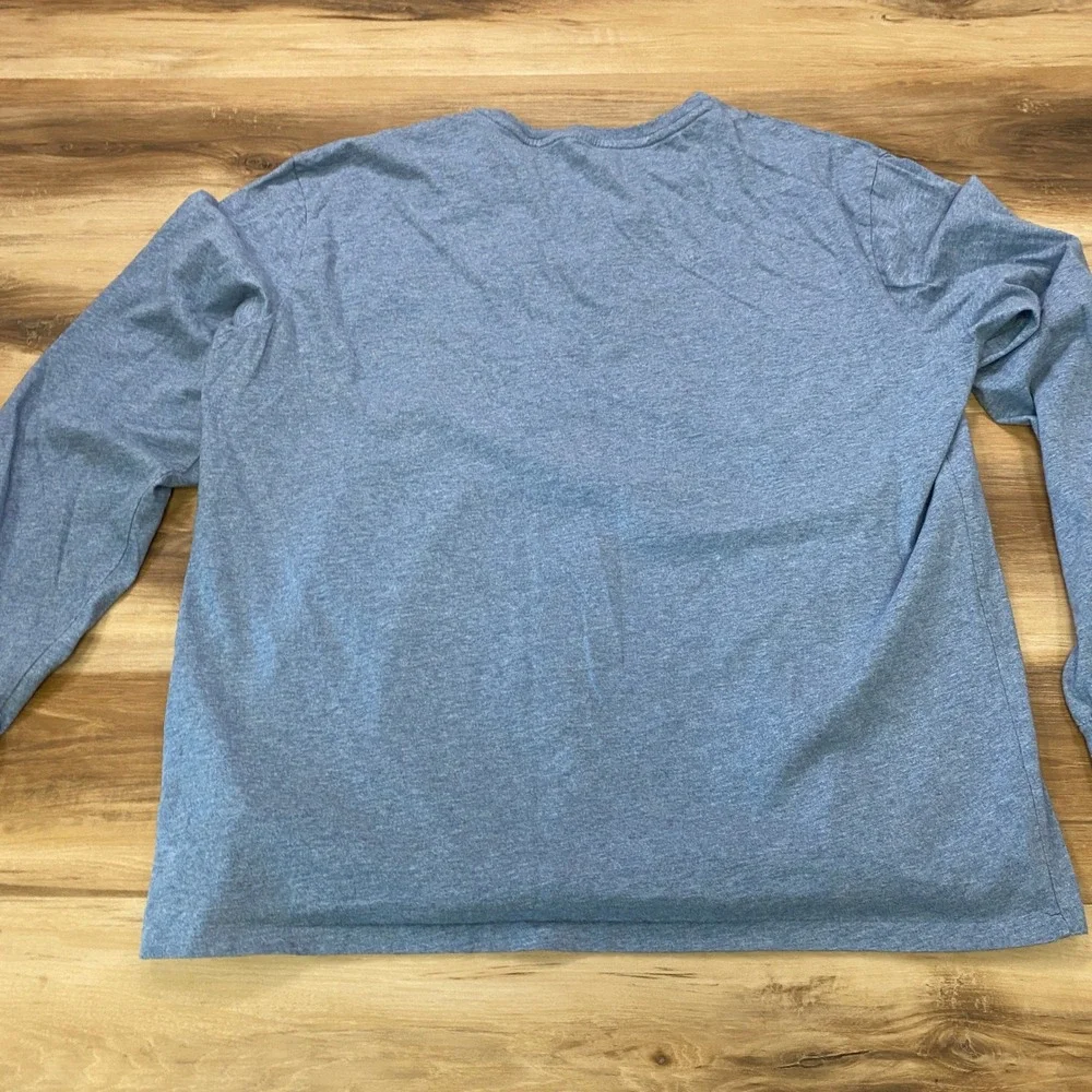 Polo Ralph Lauren Long Sleeve Shirt XL Blue Heather Cotton Crew Neck Tee